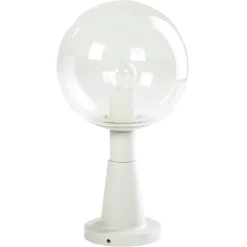 Witte sokkellamp, met kristalglas