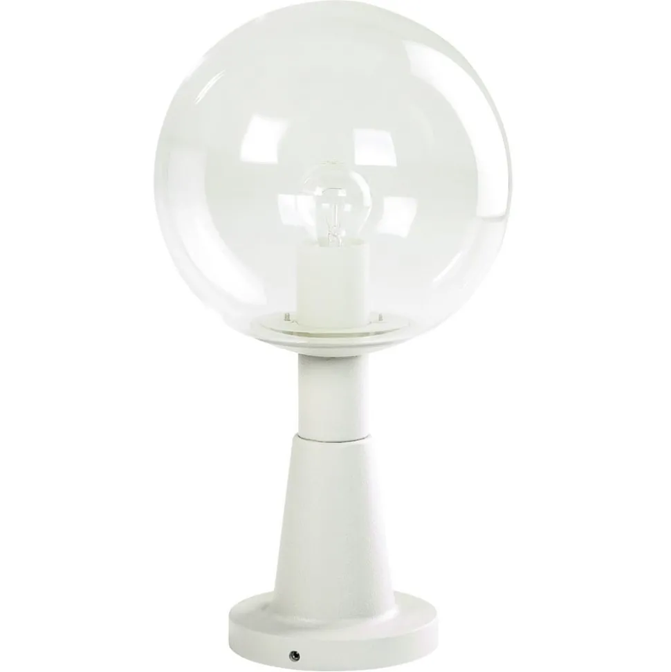 Witte sokkellamp, met kristalglas