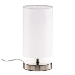 Witte textielen tafellamp Clarie
