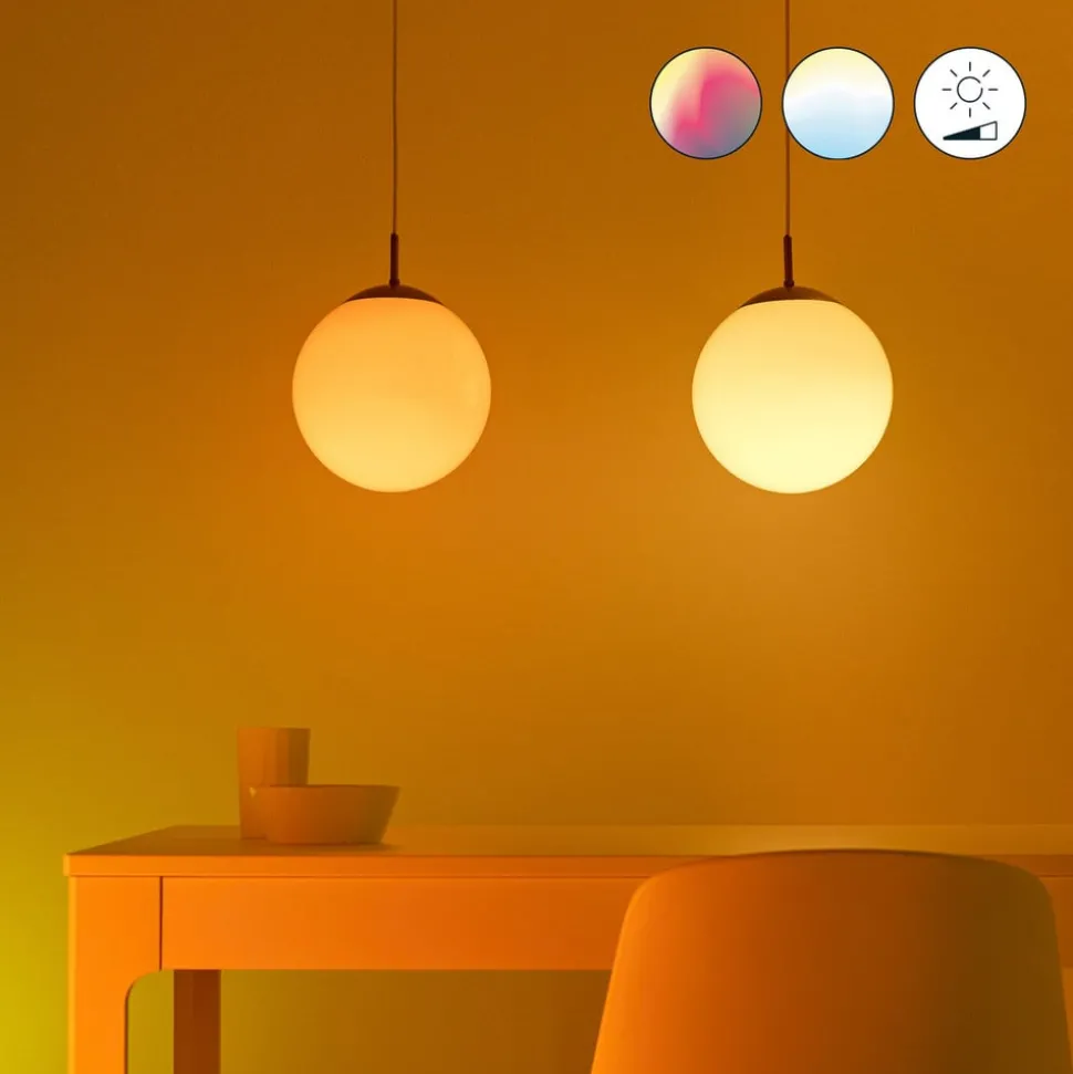 WiZ A60 LED mat WiFi E27 8,5W RGBW afstandsbediening set van 2