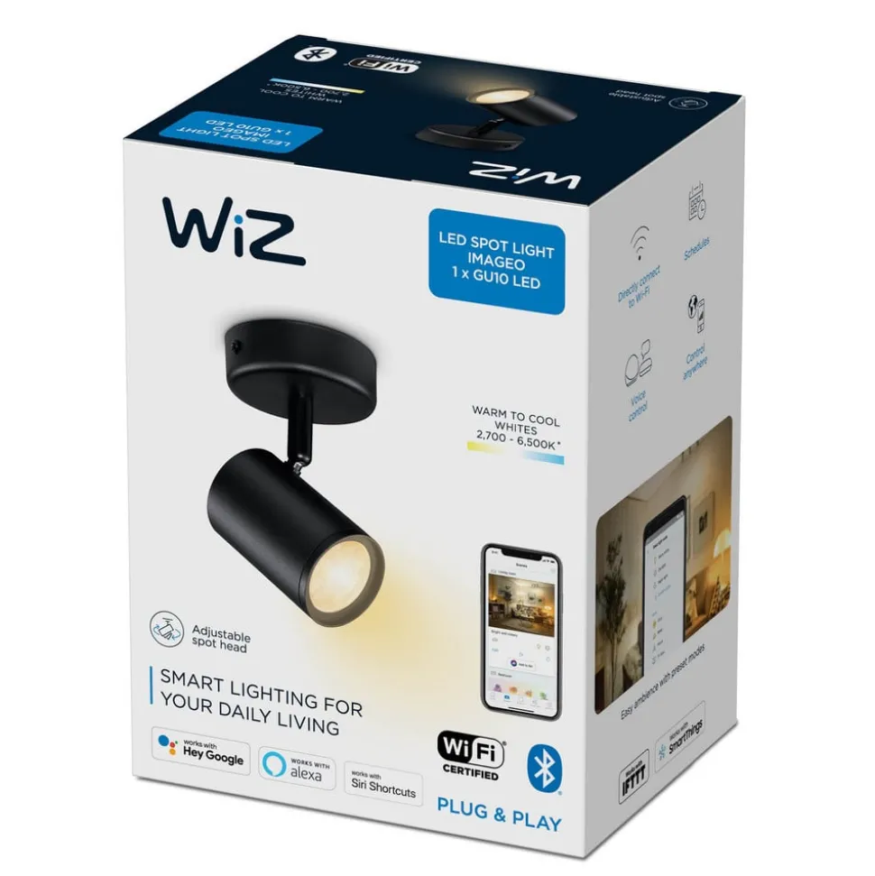 WiZ Imageo LED-spot 2-lamps 2.700-6.500 K, zwart