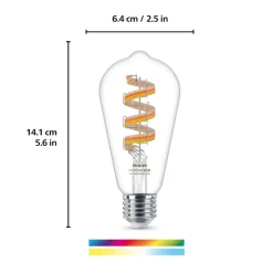 WiZ ST64 LED filament lamp WiFi E27 6,3W RGBW