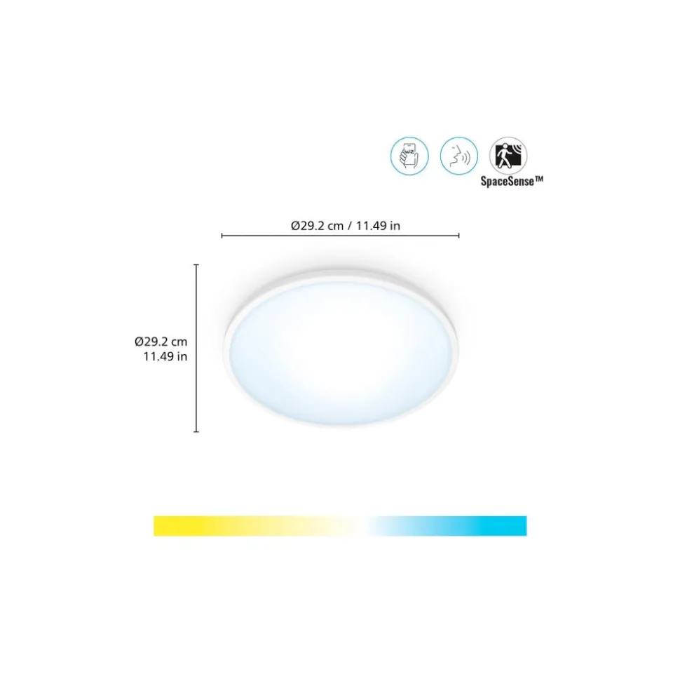 WiZ SuperSlim LED plafondlamp CCT Ø29cm wit