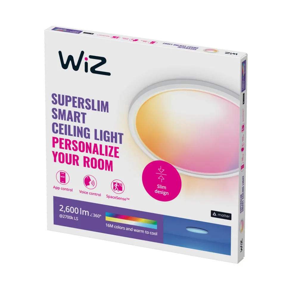 WiZ SuperSlim LED plafondlamp RGBW Ø42cm wit