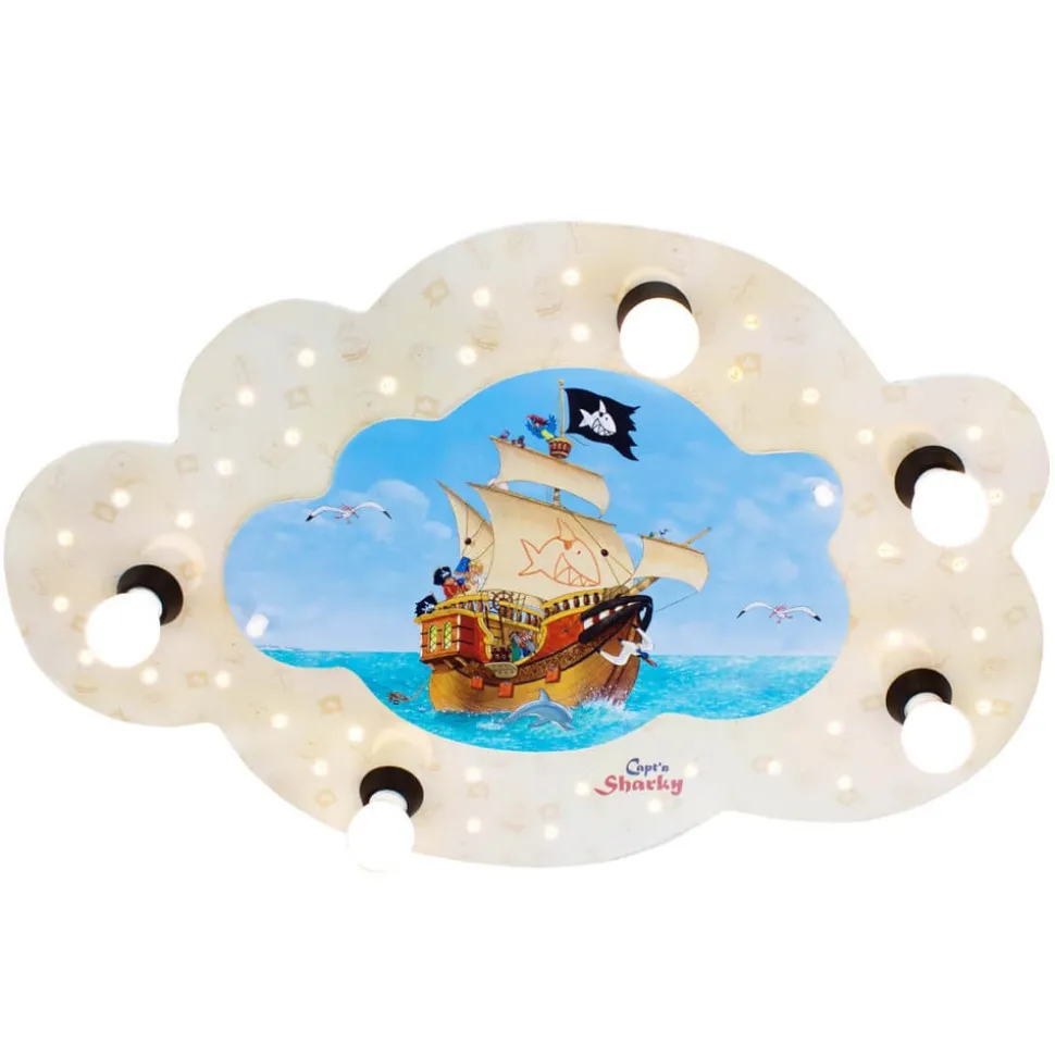 Wolkvormige plafondlamp Capt'n Sharky met LEDs