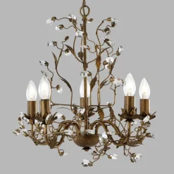 Wondermooie kroonluchter Almandite 5 lichtbronnen