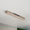 Woody LED plafondlamp, lengte 80 cm, eiken/zwart, 3.000 K