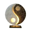 Ying Yang tafellamp van natuurlijke materialen, 30 cm