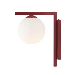 Zac wandlamp, opaal/wijnrood, 1-lamp