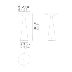 Zafferano Dama tafellamp IP54 zwart