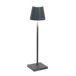 Zafferano oplaadbare micro-lamp Poldina, IP65 donkergrijs