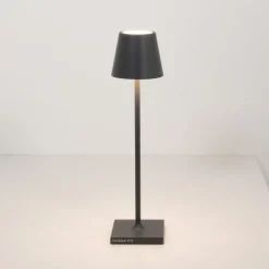 Zafferano oplaadbare micro-lamp Poldina, IP65 donkergrijs