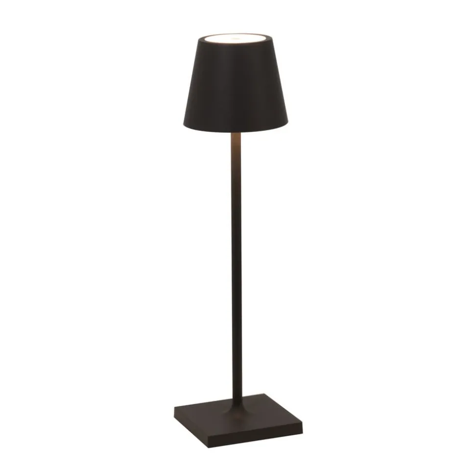 Zafferano oplaadbare micro-lamp Poldina, IP65 zwart