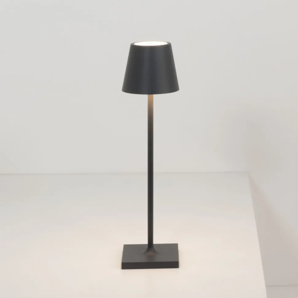 Zafferano oplaadbare micro-lamp Poldina, IP65 zwart