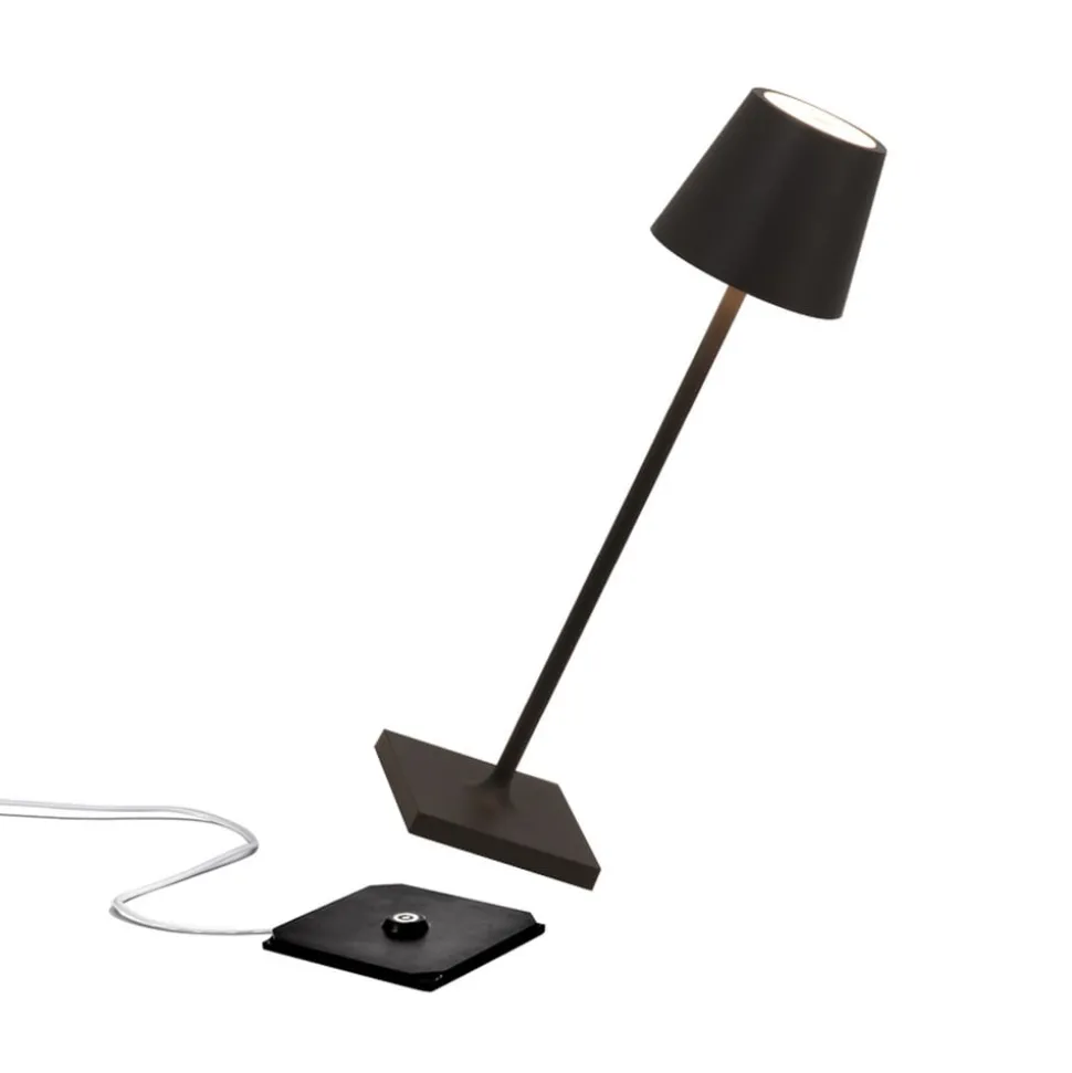 Zafferano oplaadbare micro-lamp Poldina, IP65 zwart