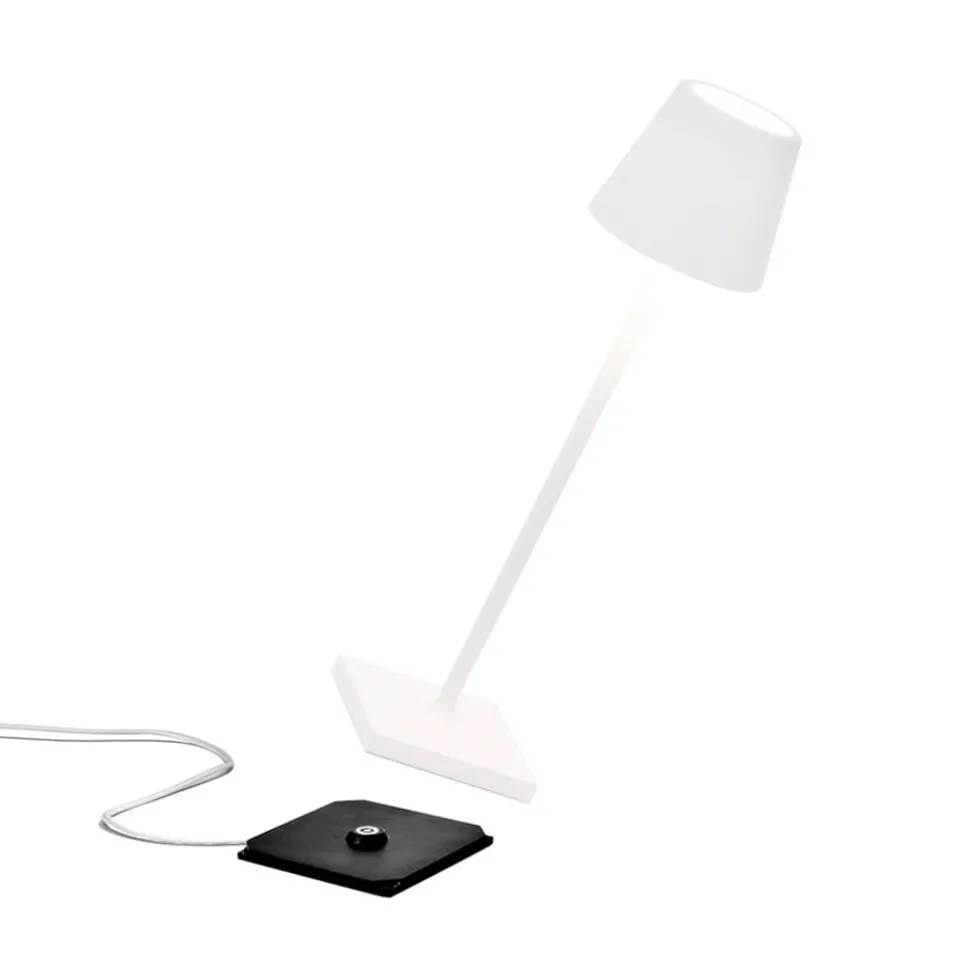 Zafferano oplaadbare micro-lamp Poldina, IP65 wit