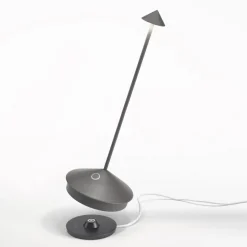 Zafferano Pina 3K tafellamp IP54 donkergrijs