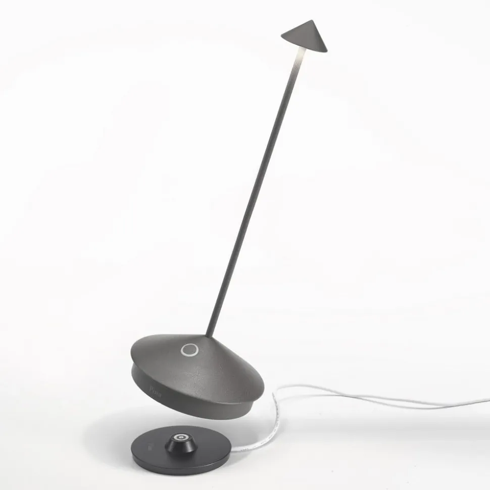 Zafferano Pina 3K tafellamp IP54 donkergrijs