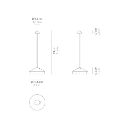 Zafferano Pina 3K tafellamp IP54 donkergrijs