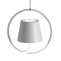 Zafferano Poldina hanglamp met oplaadbare batterij, wit