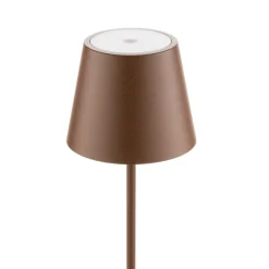 Zafferano Poldina LED tafellamp oplaadbare batterij, mat, bruin