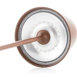 Zafferano Poldina LED tafellamp oplaadbare batterij, mat, bruin