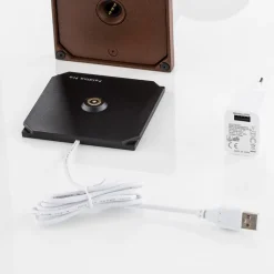 Zafferano Poldina LED tafellamp oplaadbare batterij, mat, bruin