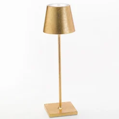 Zafferano Poldina LED tafellamp batterij decor goud
