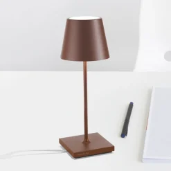 Zafferano Poldina mini accu-tafellamp IP65 corten