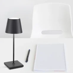 Zafferano Poldina mini accu-tafellamp IP65 grijs