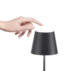 Zafferano Poldina mini accu-tafellamp IP65 grijs