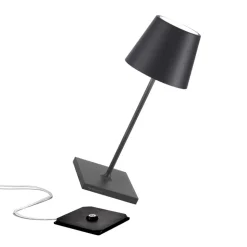 Zafferano Poldina mini accu-tafellamp IP65 grijs