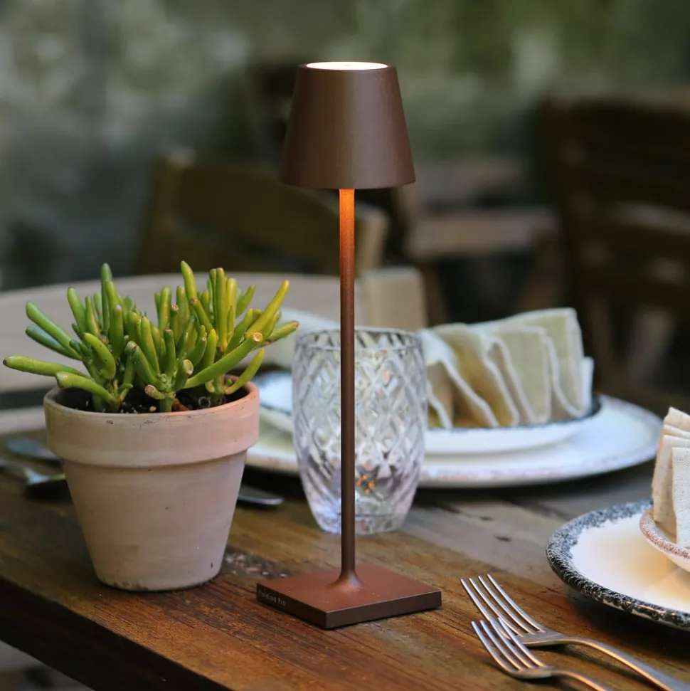 Zafferano Poldina oplaadbare micro lamp IP65 corten