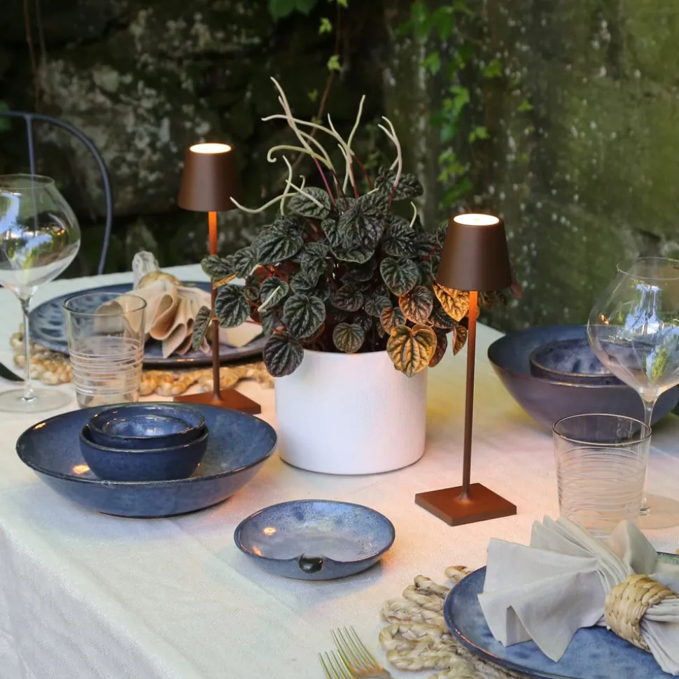 Zafferano Poldina oplaadbare micro lamp IP65 corten