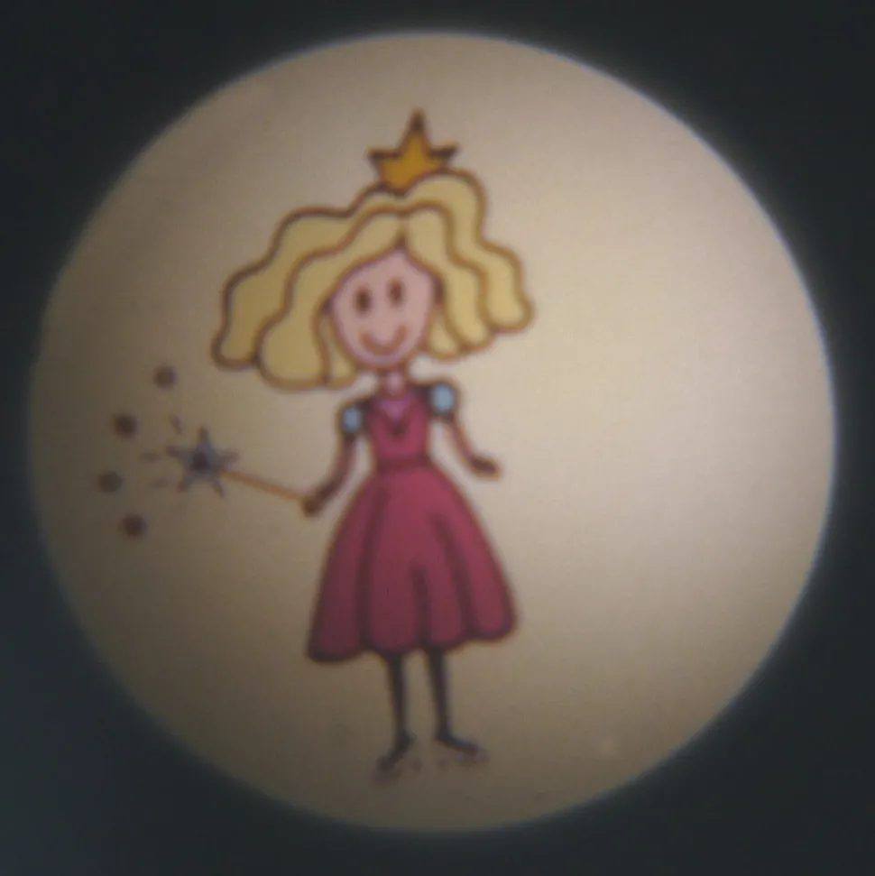 Zakprojector prinses 6-voudig batterijvoeding