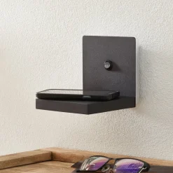 Zanzibar LED wandlamp met oplaadstation, zwart