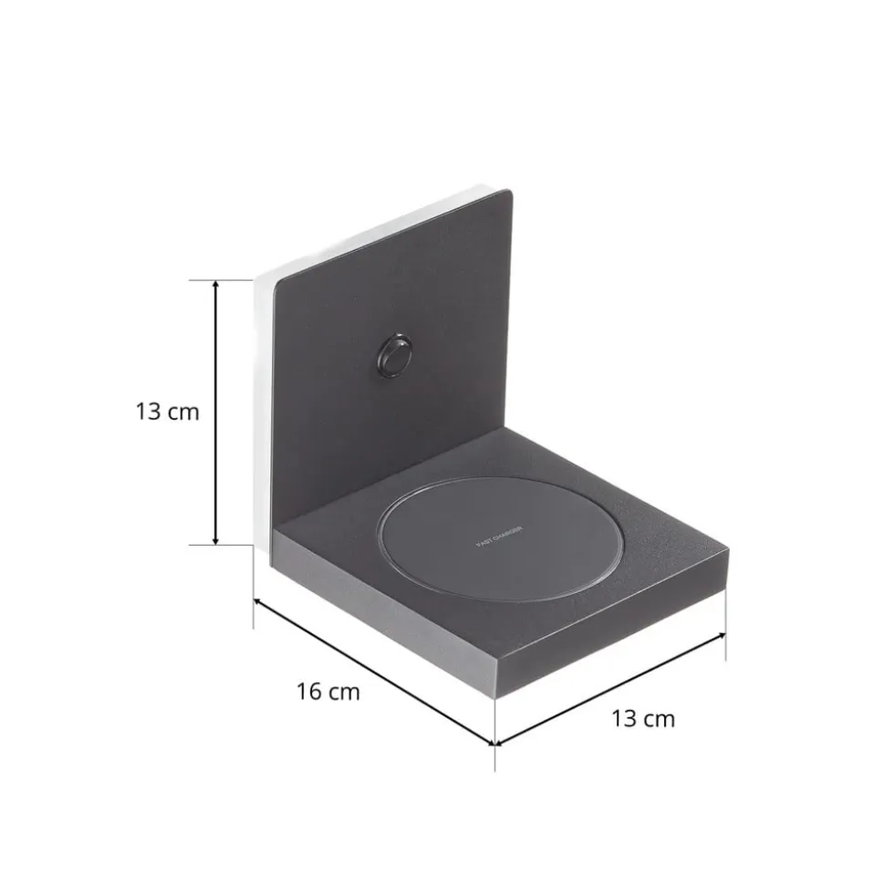 Zanzibar LED wandlamp met oplaadstation, zwart