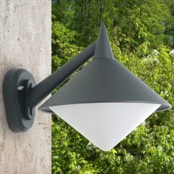 Zeewaterbestendige buitenwandlamp Liara, grafiet