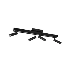 Zeno plafondspot, 4 spots, mat zwart, metaal