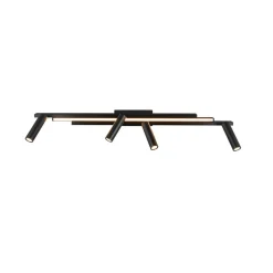 Zeno plafondspot, 4 spots, mat zwart, metaal