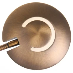 Zodiac LED uplighter met LED leeslampje, brons