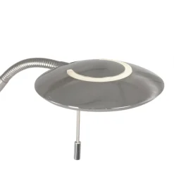 Zodiac LED uplighter met LED leeslampje, staal