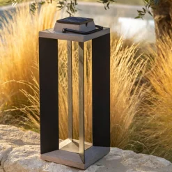 Zonnelantaarn Teckalu, aluminium zwart, 65,5cm