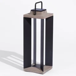 Zonnelantaarn Teckalu, aluminium zwart, 65,5cm