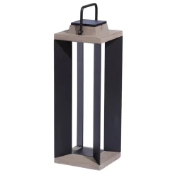 Zonnelantaarn Teckalu, aluminium zwart, 65,5cm