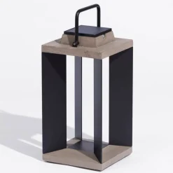 Zonnelantaarn Teckalu, aluminium zwart, 45,5cm