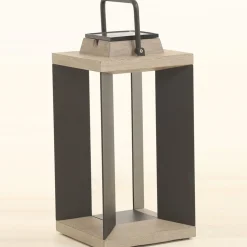 Zonnelantaarn Teckalu, aluminium zwart, 45,5cm