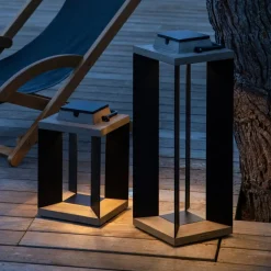 Zonnelantaarn Teckalu, aluminium zwart, 45,5cm