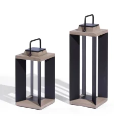 Zonnelantaarn Teckalu, aluminium zwart, 45,5cm