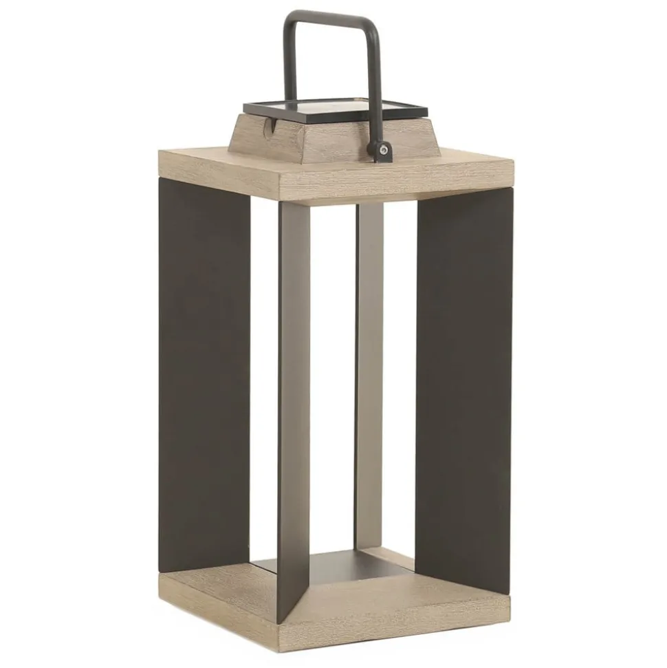 Zonnelantaarn Teckalu, aluminium zwart, 45,5cm